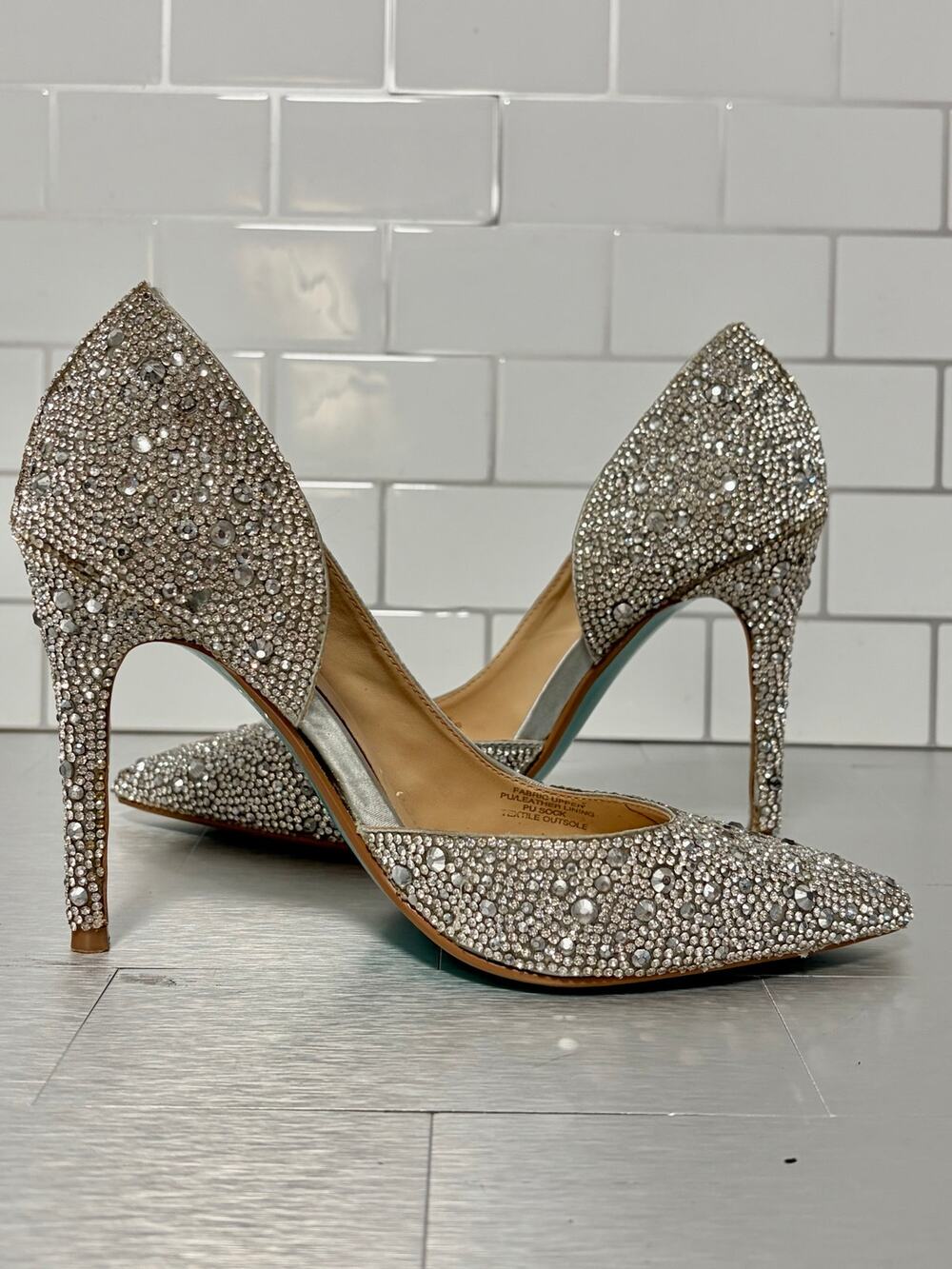 Blue by Betsey Johnson Hazil Rhinestone Embellished Pointed Toe Pumps Size 5.5M